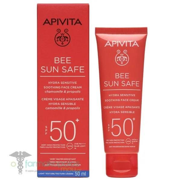 Apivita Bee Sun Safe Hydra Sensitive Soothing Face Cream SPF50+, 50ml