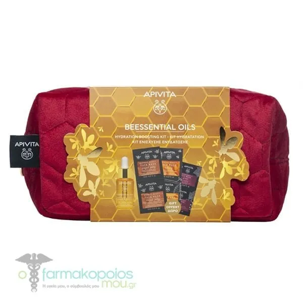 Apivita Promo Beessential Oils, 15ml, Free Express Face Mask with Royal Jelly, 2x2ml, Honey, 2x2ml & Grape, 2x2ml, 1set