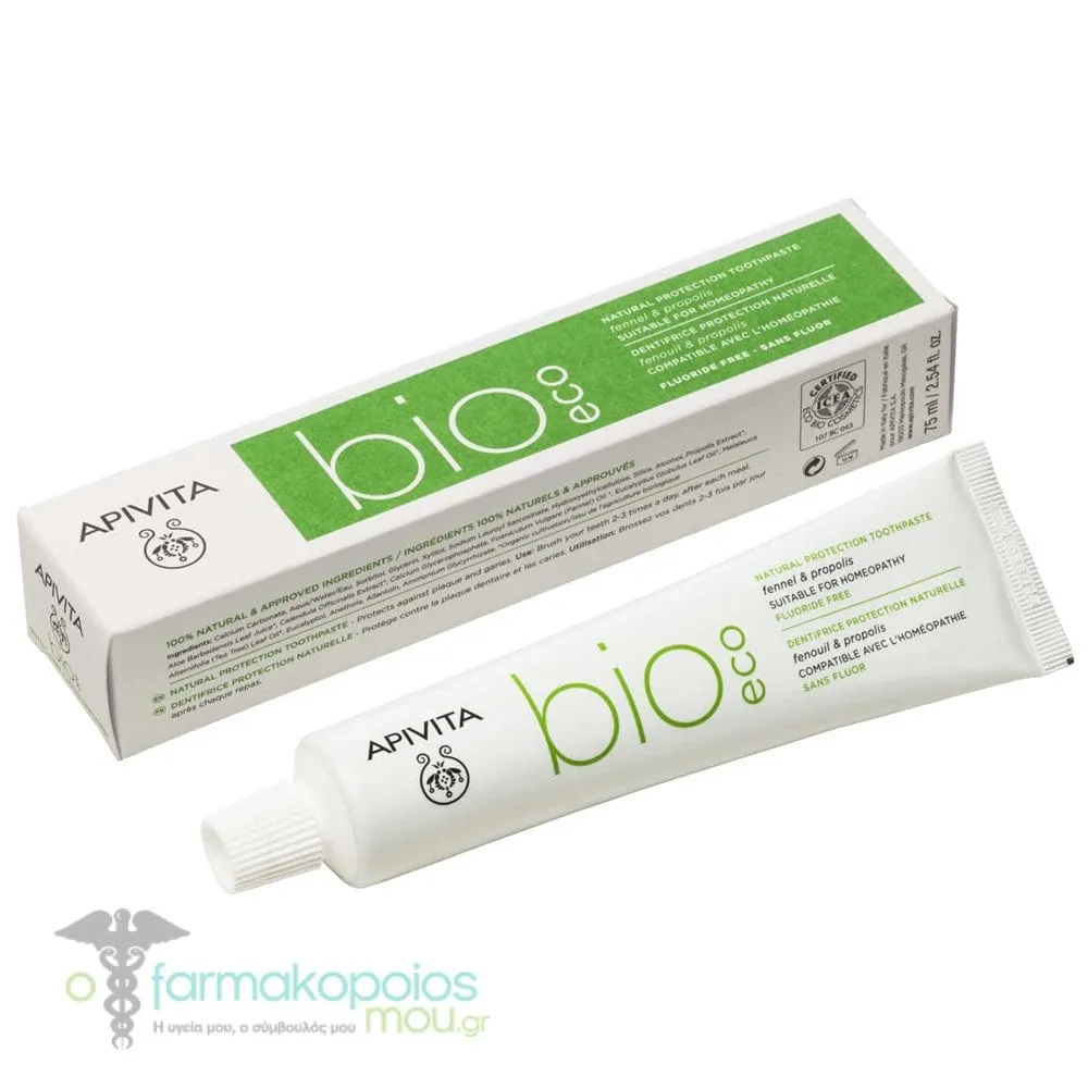 Apivita Bio-Eco Natural Protection Toothpaste with Fennel & Propolis, 75ml