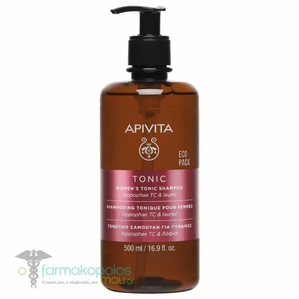 Apivita Eco Pack Women's Tonic Shampoo with Hippophae TC & Laurel, 500ml