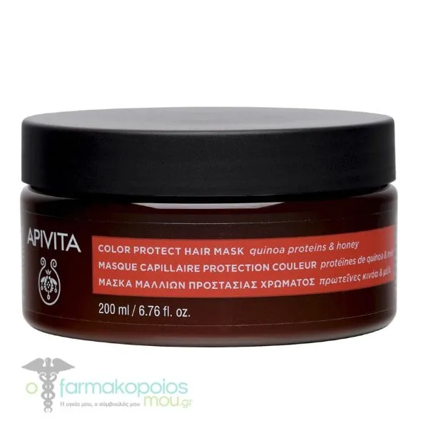 Apivita Color Seal Color Protect Hair Mask with Quinoa Proteins & Honey, 200ml