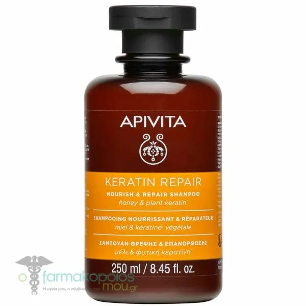 Apivita Keratin Repair Nourish & Repair Shampoo with Honey & Plant Keratin, 250ml