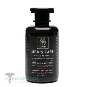 Apivita Men's Care Hair & Body Wash with Cardamom & Propolis, 250ml