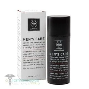 Apivita Men's Care Moisturizing Cream-Gel with Cedar & Propolis, 50ml