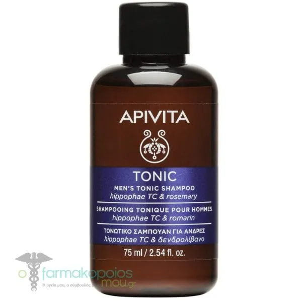 Apivita Men's Tonic Shampoo with Hippophae TC & Rosemary, 75ml