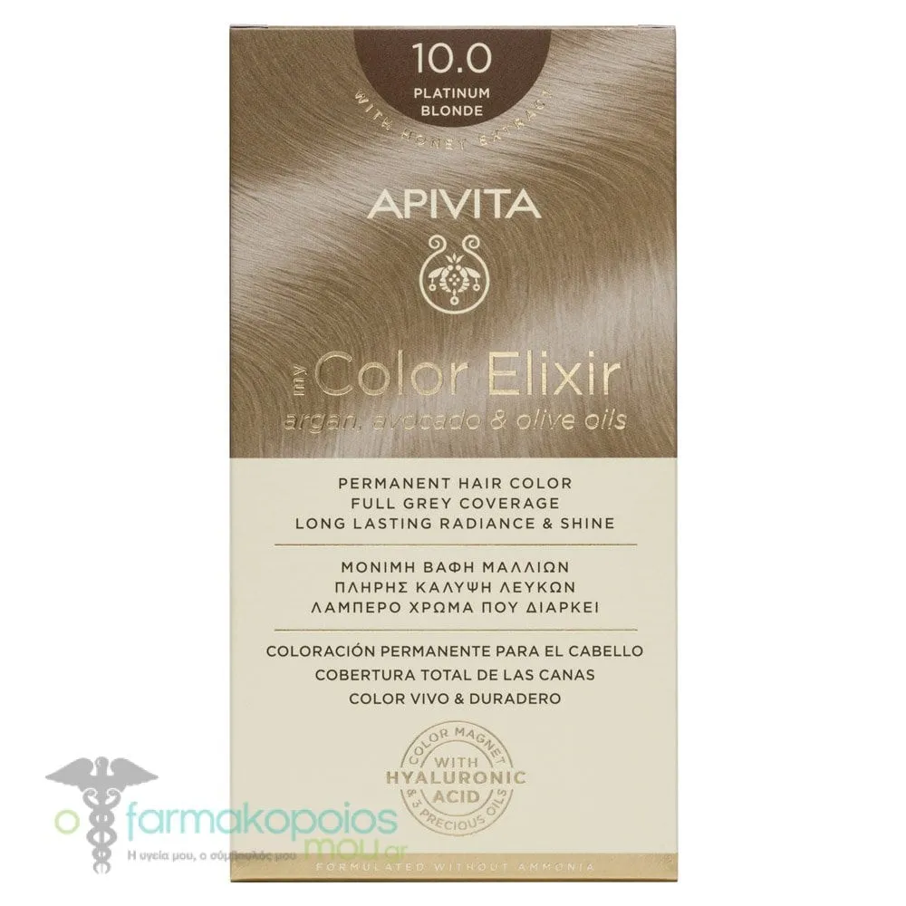 Apivita My Color Elixir Μόνιμη Βαφή Μαλλιών No 10.0 Κατάξανθο, 1 τεμάχιο