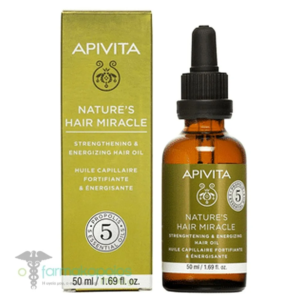 Apivita Nature's Hair Miracle Strengthening & Energizing Hair Oil, 50ml