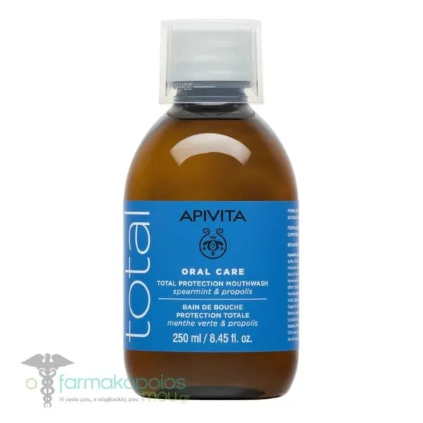 Apivita Oral Care Total Protection Mouthwash Spearmint & Propolis, 250ml