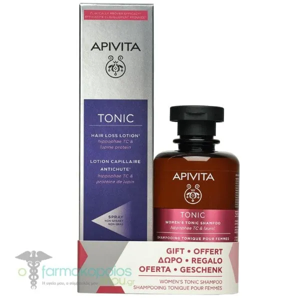 Apivita Promo Women's Tonic with Tonic Hair Loss Lotion, 150ml & FREE Women's Tonic Shampoo, 250ml