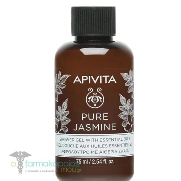 Apivita Pure Jasmine Shower Gel with Essential Oils, 75ml