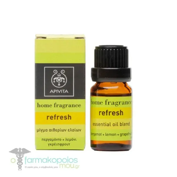 Apivita Essential Oil Refresh with Bergamot, Lemon & Grapefruit, 10ml