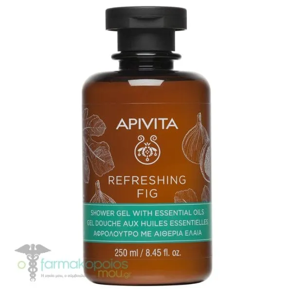 Apivita Refreshing Fig Shower Gel with Essential Oils, 250ml