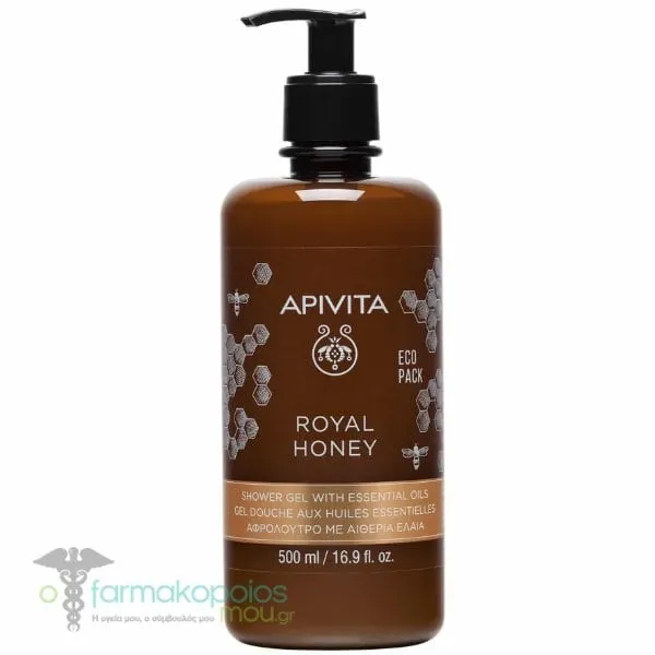 Apivita Royal Honey Shower Gel with Essential Oils, 500ml