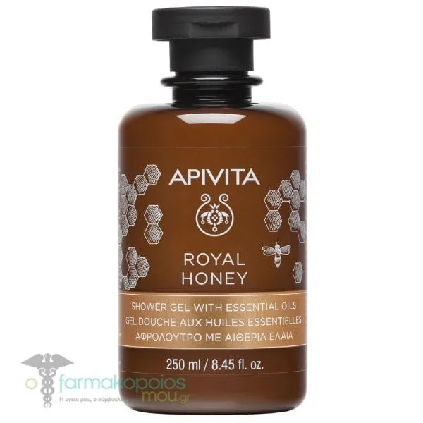 Apivita Royal Honey Shower Gel with Essential Oils, 250ml