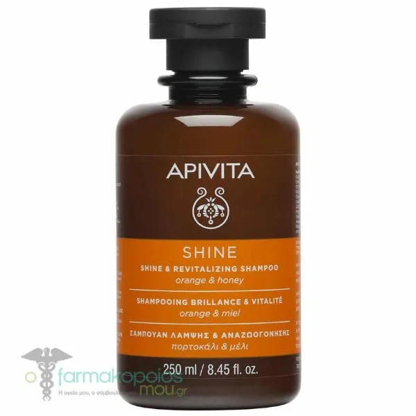 Apivita Shine & Revitalizing Shampoo with Orange & Honey, 250ml