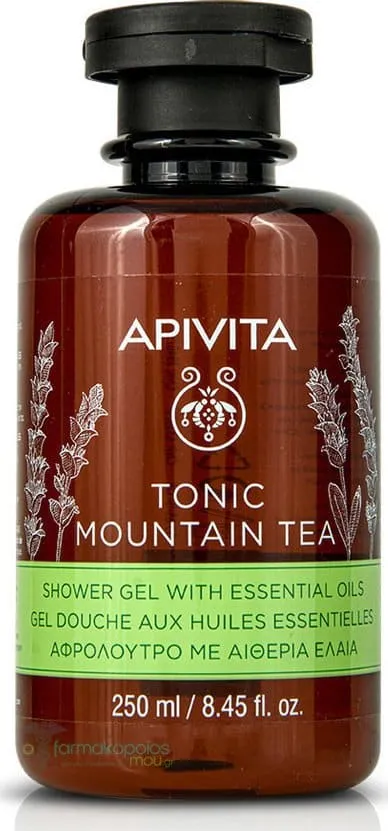 Apivita Tonic Mountain Tea Shower Gel with Essential Oils, 250ml