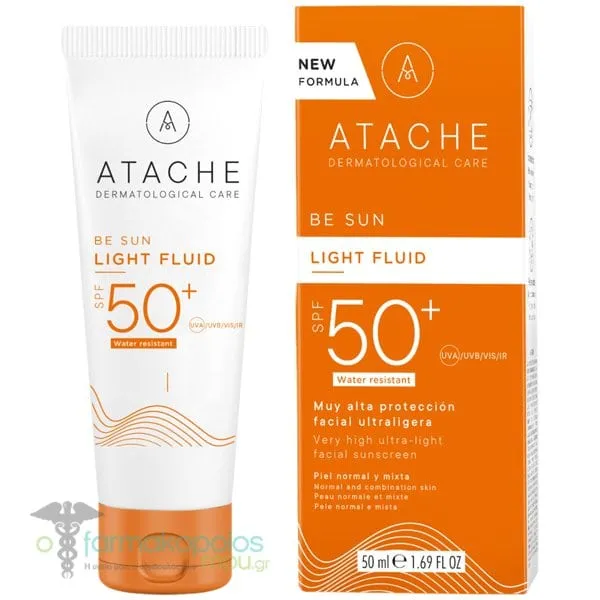 Atache Be Sun Light Fluid Αντιηλιακό Προσώπου για Κανονικές/Μικτές Επιδερμίδες SPF50+, 50ml