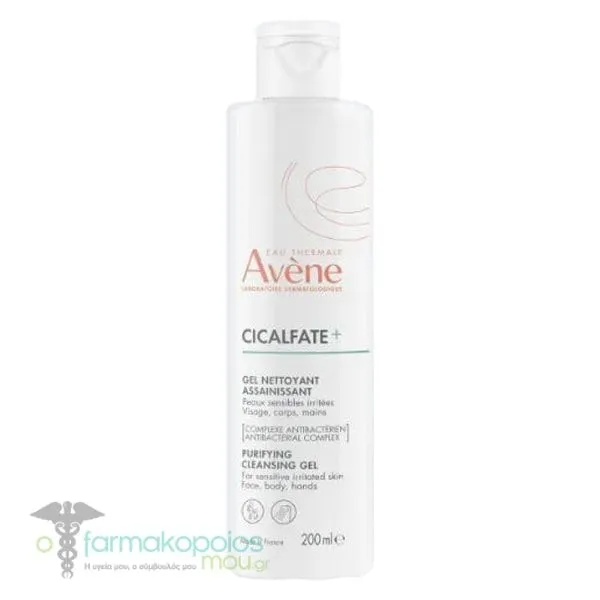 Avene Cicalfate+ Purifying Cleansing Gel for Sensitive Irritated Skin, 200ml