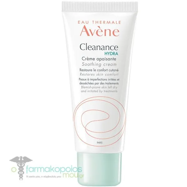 Avene Cleanance Hydra Soothing Cream for Blemish-Prone Skin Left Dry & Irritated by Treatments, 40ml