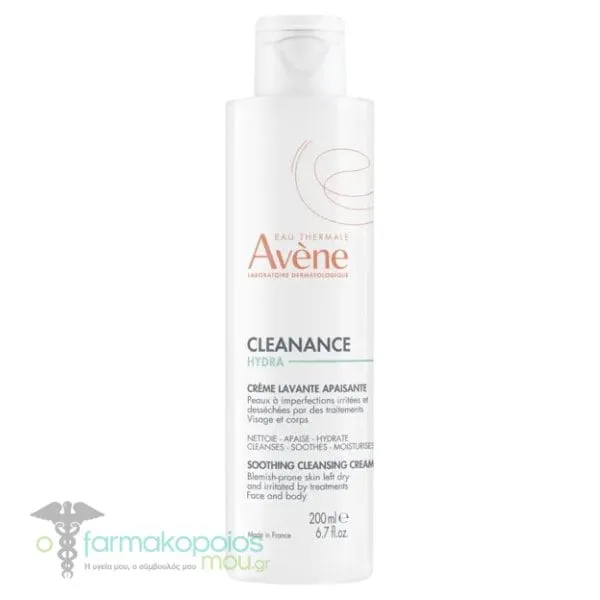 Avene Cleanance Hydra Soothing Cleansing Cream for Skin Left Dry by Treatments, 200ml