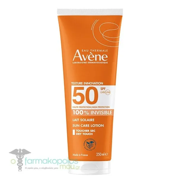 Avene Eau Thermale Lait Solaire Sun Care Lotion 100% Invisible SPF50+, 250ml