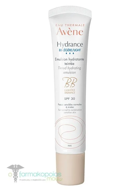 Avene Hydrance BB Light Tinted Hydrating Emulsion SPF30 for Normal to Combination Sensitive Skin, 40ml