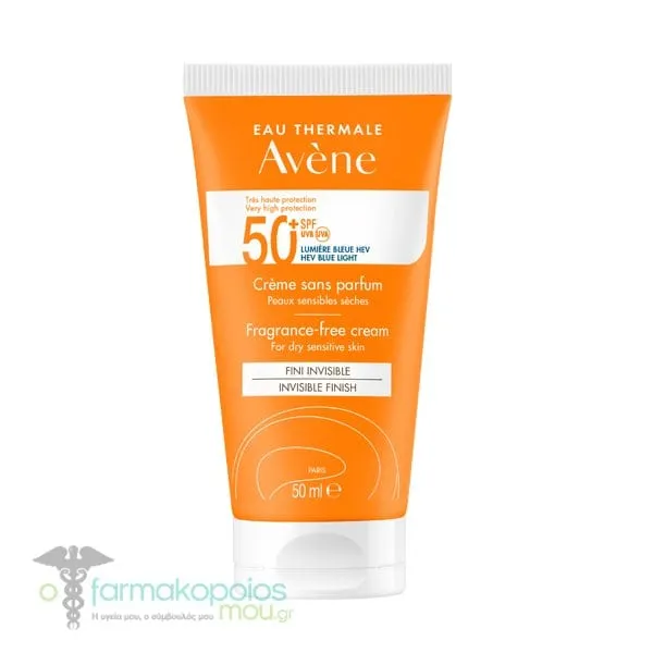 Avene Invisible Finish Fragrance-Free Cream for Dry Sensitive Skin SPF50+, 50ml