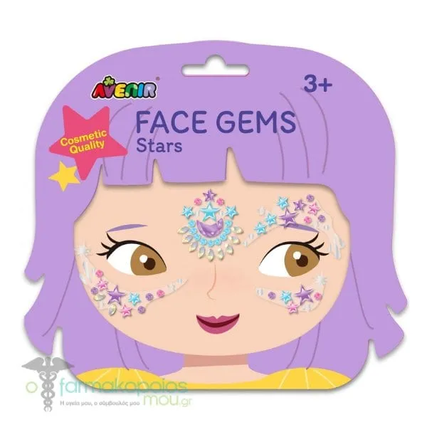 Avenir Face Gems Stars Σετ Παιδικά Αυτοκόλλητα, 1 τεμ