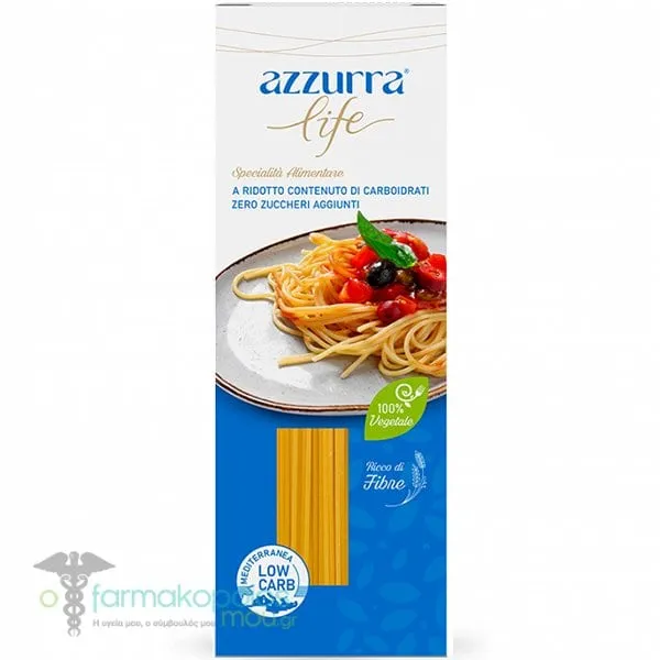 Azzurra Life Spaghetti Pasta with Low Carbohydrates & Glycemic Index, 250gr