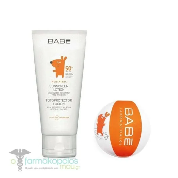 Babe Promo Pack with Pediatric Sunscreen Lotion SPF50, 100ml & FREE Beach Ball, 1pc