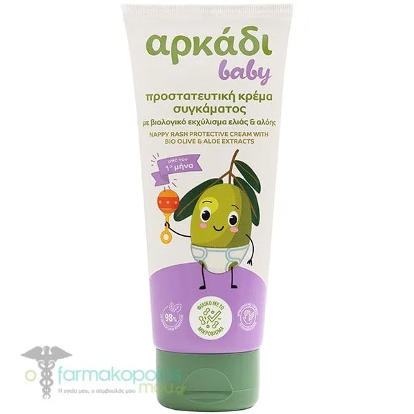 Αρκάδι Baby Προστατευτική Κρέμα Συγκάματος με Βιολογικό Εκχύλισμα Ελιάς &amp; Αλόης 1m+, 150ml