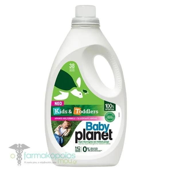 Baby Planet Kids & Toddlers Υγρό Πλυντηρίου Παιδικών Ρούχων, 38Μεζούρες