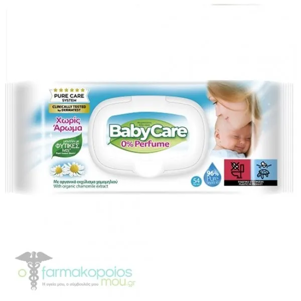 BabyCare Chamomile 0% Perfume Baby Wipes with Lid, 54pcs