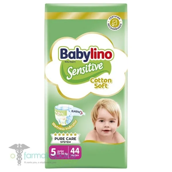 Babylino Sensitive Cotton Soft No5 (11-16kg) Value Pack, 44pcs