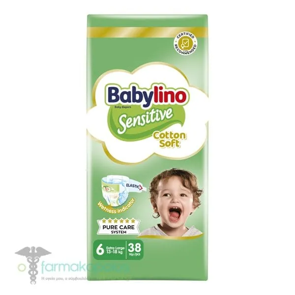 Babylino Sensitive No.6 Value Pack (13-18kg) Baby Diapers, 38pcs