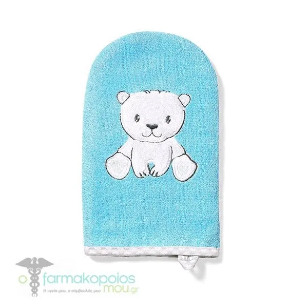 Babyono Baby Wash Bamboo Glove, 1pc - BLUE