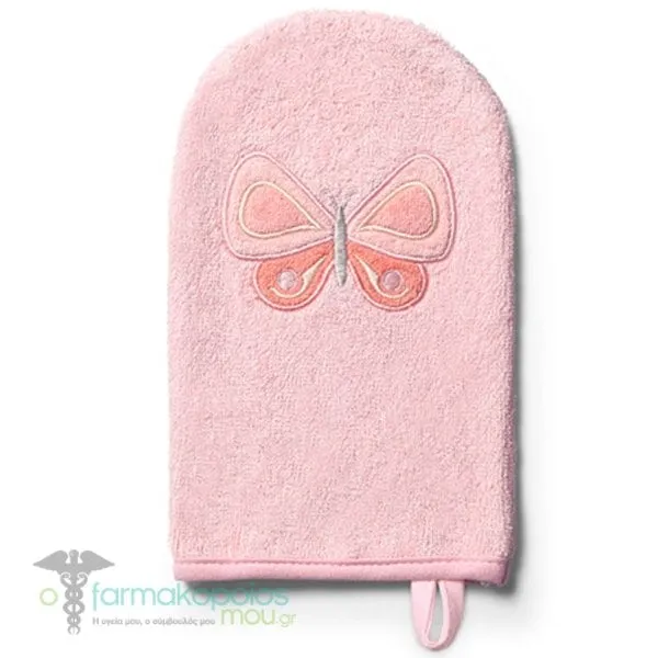 BabyOno Bamboo Baby Bath Mitt 12x22cm, 1pc - PINK