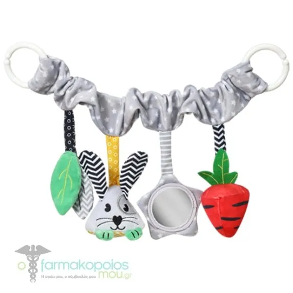BabyOno Hanging Activity Toy for Stroller & Swing Carrot and Hop, 1pc