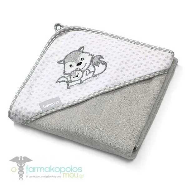 Babyono Hooded Bamboo Towel 100x100, 1pc - GREY