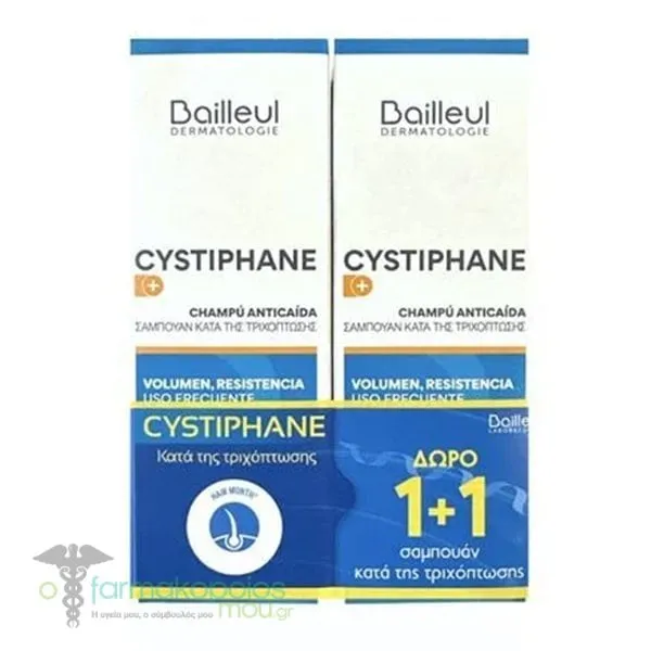 Bailleul Dermatologie Promo (1+1) Cystiphane Anti Hair Loss Shampoo, 2x200ml