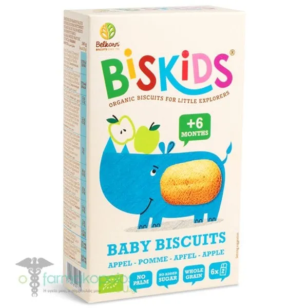 Belkron Biskids Organic Biscuits with Apple Flavor 6m+, 150g