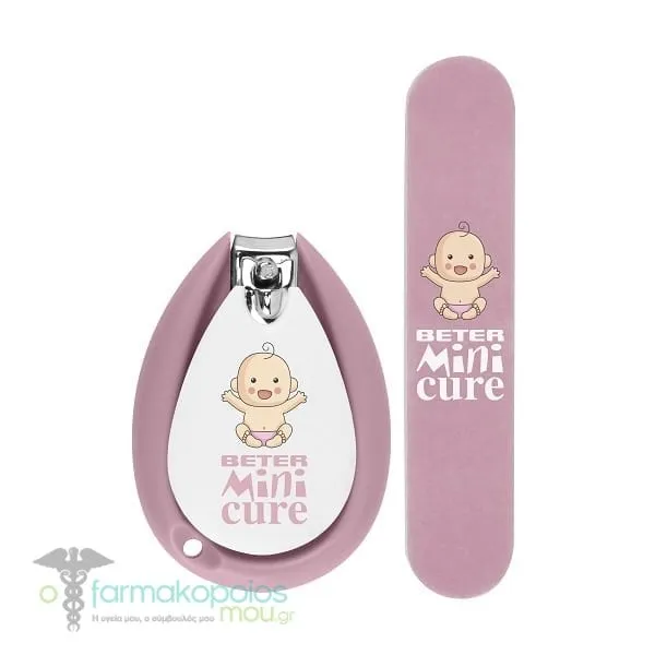 Beter Baby Manicure Kit with Nail Clipper & File (07.022), 1set - Ρόζ