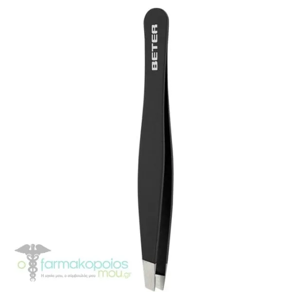 Beter Slanted Tip Tweezers (24.079), 1pc - 002 Μαύρο