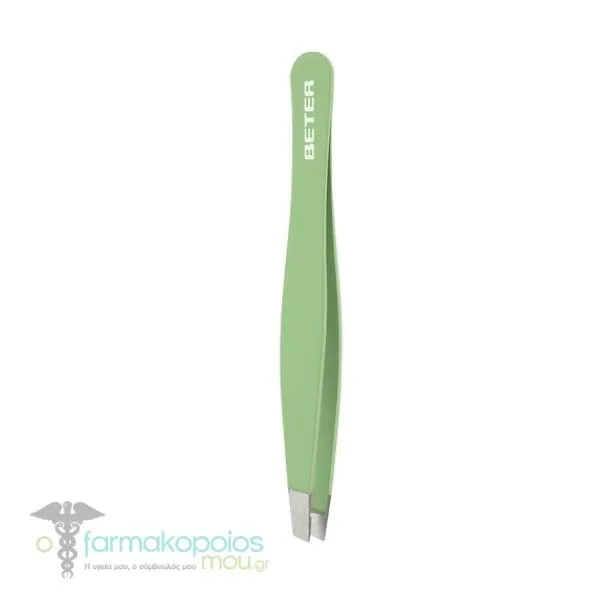 Beter Slanted Tip Tweezers (24.079), 1pc - Πρασινο