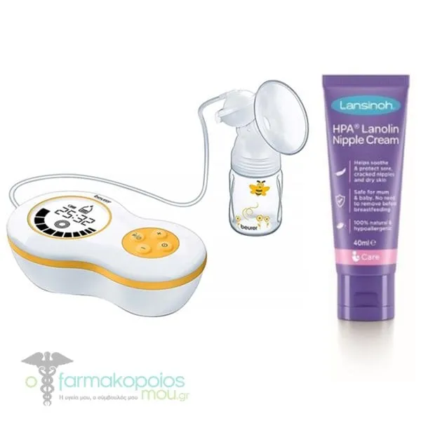 Beurer BY40 Electric Breast Pump Single, 1pc & Lansinoh HPA Sore Nipple Cream, 40ml, 1set