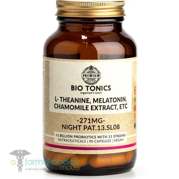 Bio Tonics L-theanine, Melatonin, Chamomile Extract 271mg, 90vcaps