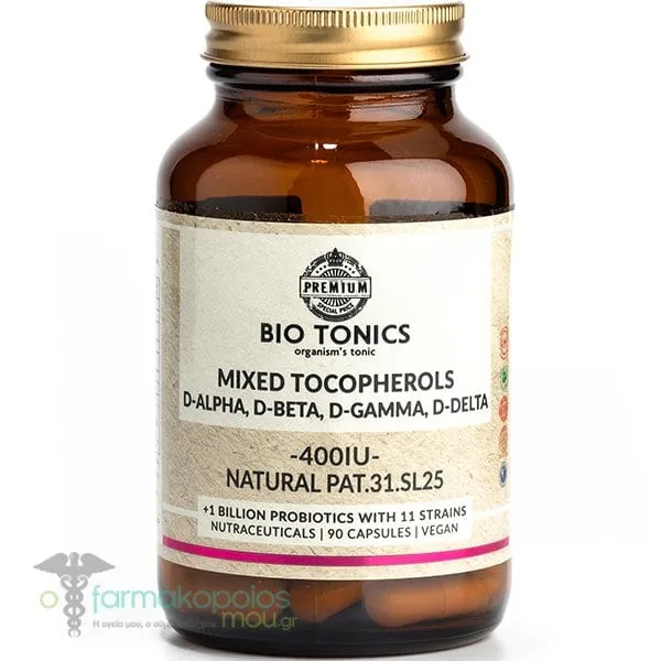 Bio Tonics Mixed Tocopherols 400IU, 90 veg.caps
