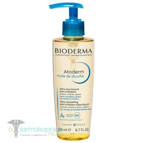 Bioderma Atoderm Huile de Douche Ultra-Nourishing Anti-Irritation Cleansing Oil for Dry to Irritated Sensitive Skin, 200ml