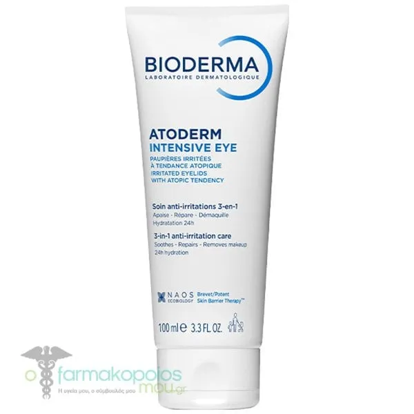 Bioderma Atoderm Intensive 3σε1 Κρέμα Καθαρισμού, Αφαίρεσης Μακιγιάζ &amp; Φροντίδας για τα Μάτια, 100ml