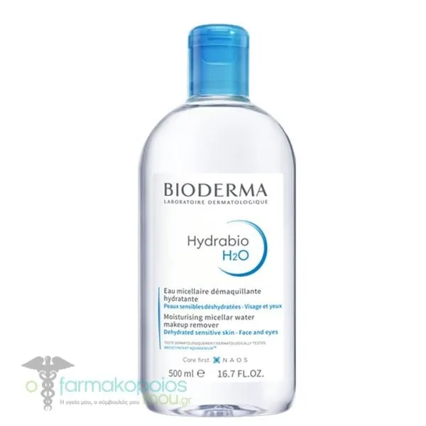 Bioderma Hydrabio H2O Moisturising Micellar Water Makeup Remover for Dehydrated Sensitive Skin, 500ml